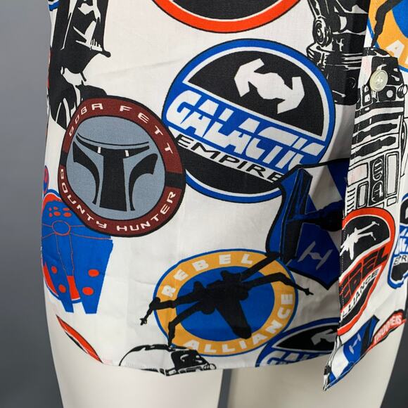 M Star Wars White Multi Color Print Cotton Long Sleeve Shirt - Picture 3 of 6